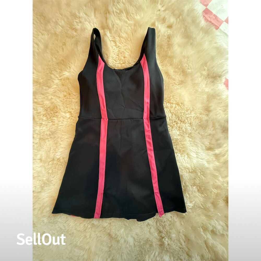 Beach Riot Women's Black Mini Tennis Dress Size M Colorblock Sleeveless